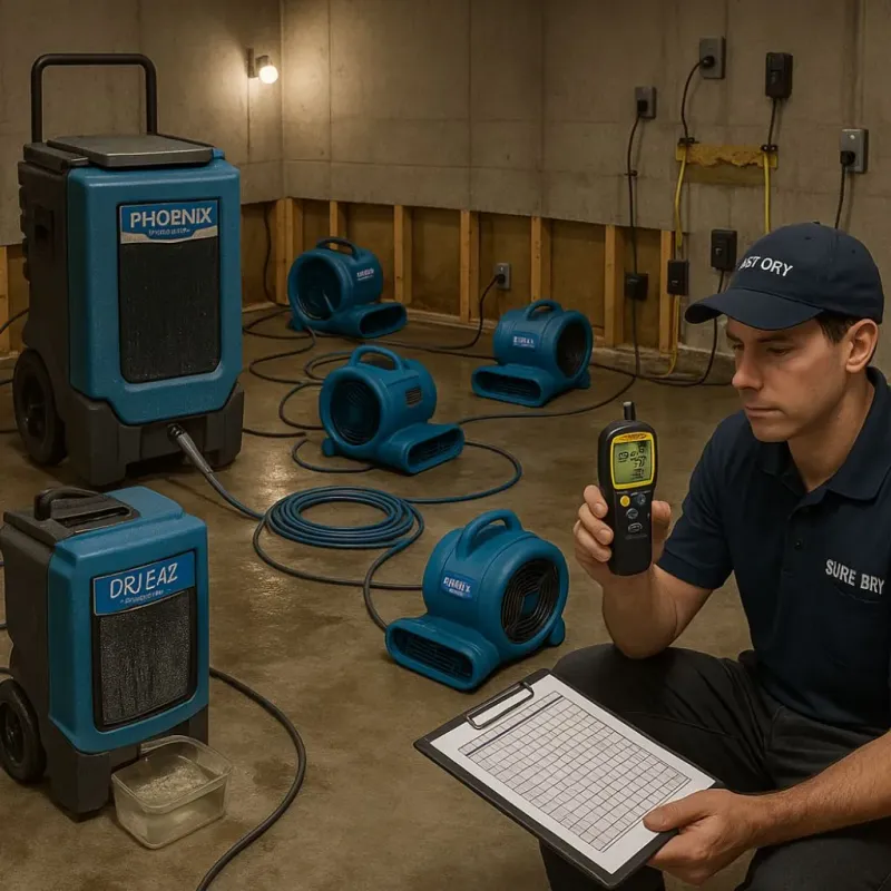 Structural Drying and Dehumidification process in Eden Isle, LA